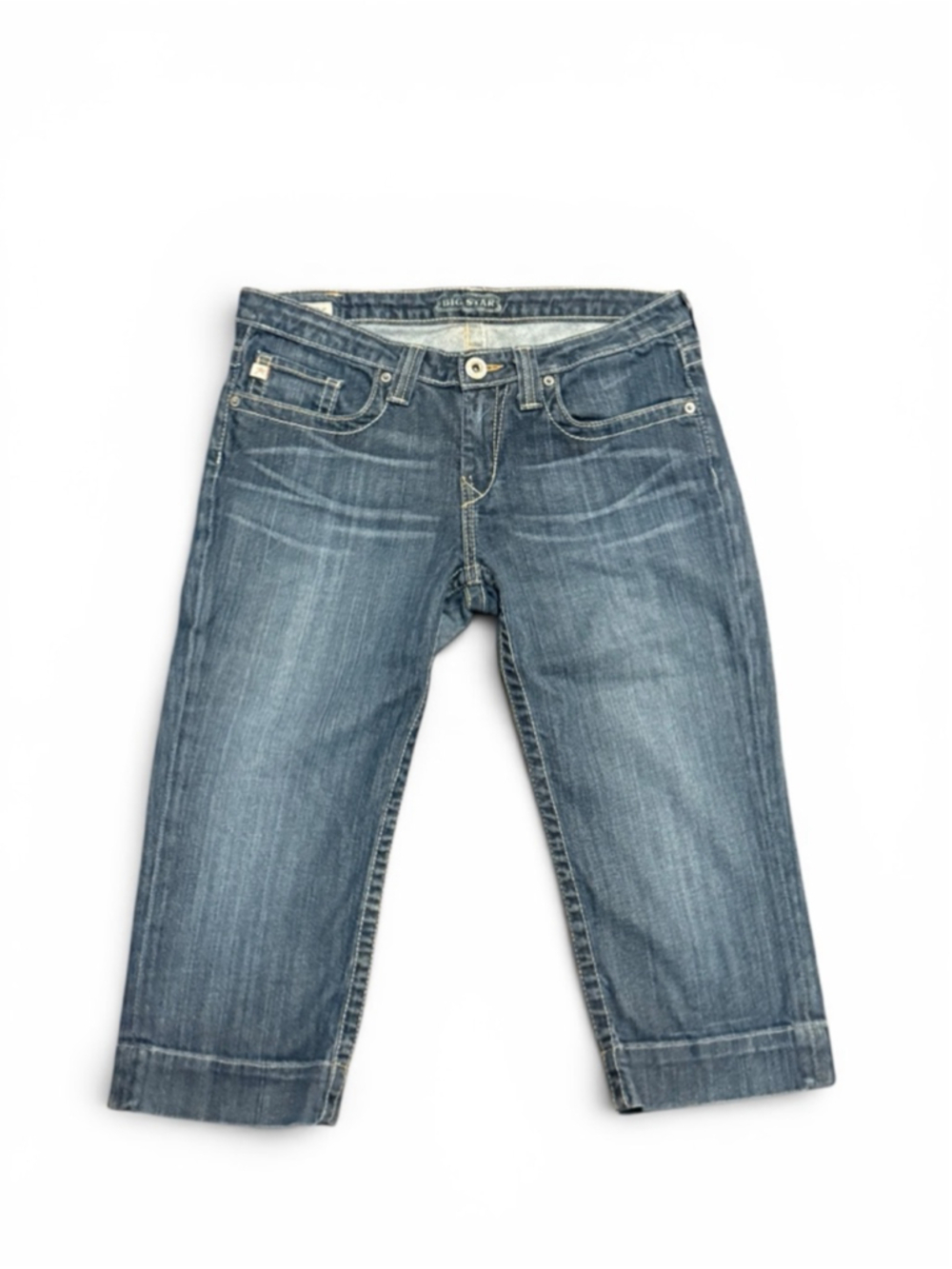 Big Star Maddie Crop Jeans Womens 28 Stretch Capri Denim Medium Wash